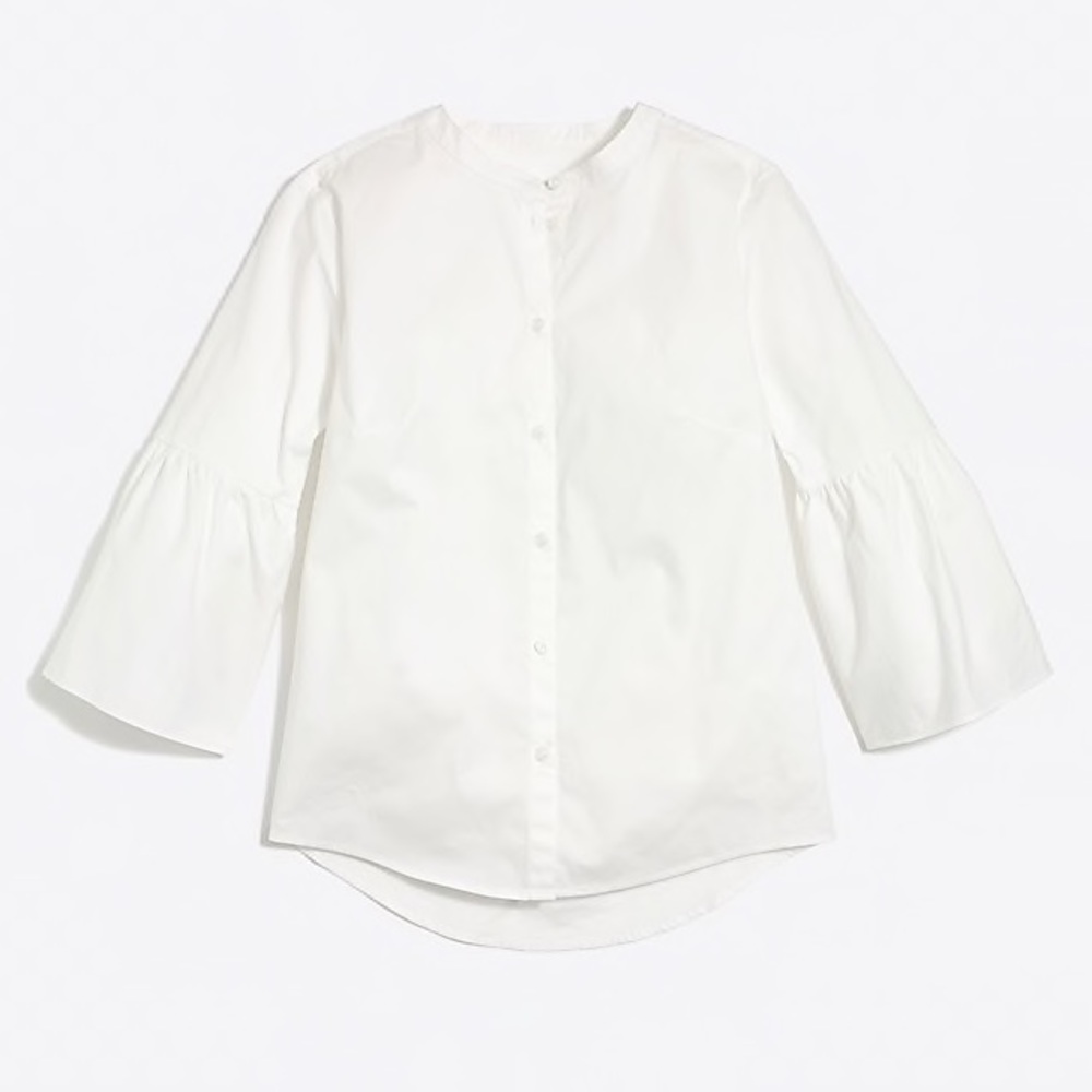 Poplin bell-sleeve top
